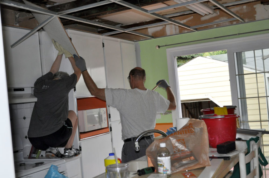 Kitchen Progress Removing A Drop Ceiling And Then We Tried Removing A Kitchen Drop Ceiling Popping Out Tiles