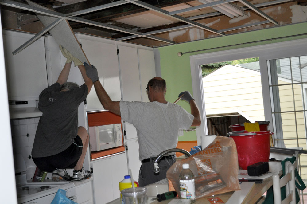 Kitchen Progress Removing A Drop Ceiling And Then We Tried Removing A Kitchen Drop Ceiling Metal Frame