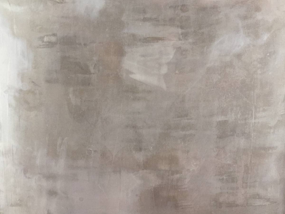 color variation in DIY feather finish concrete over tile counters
