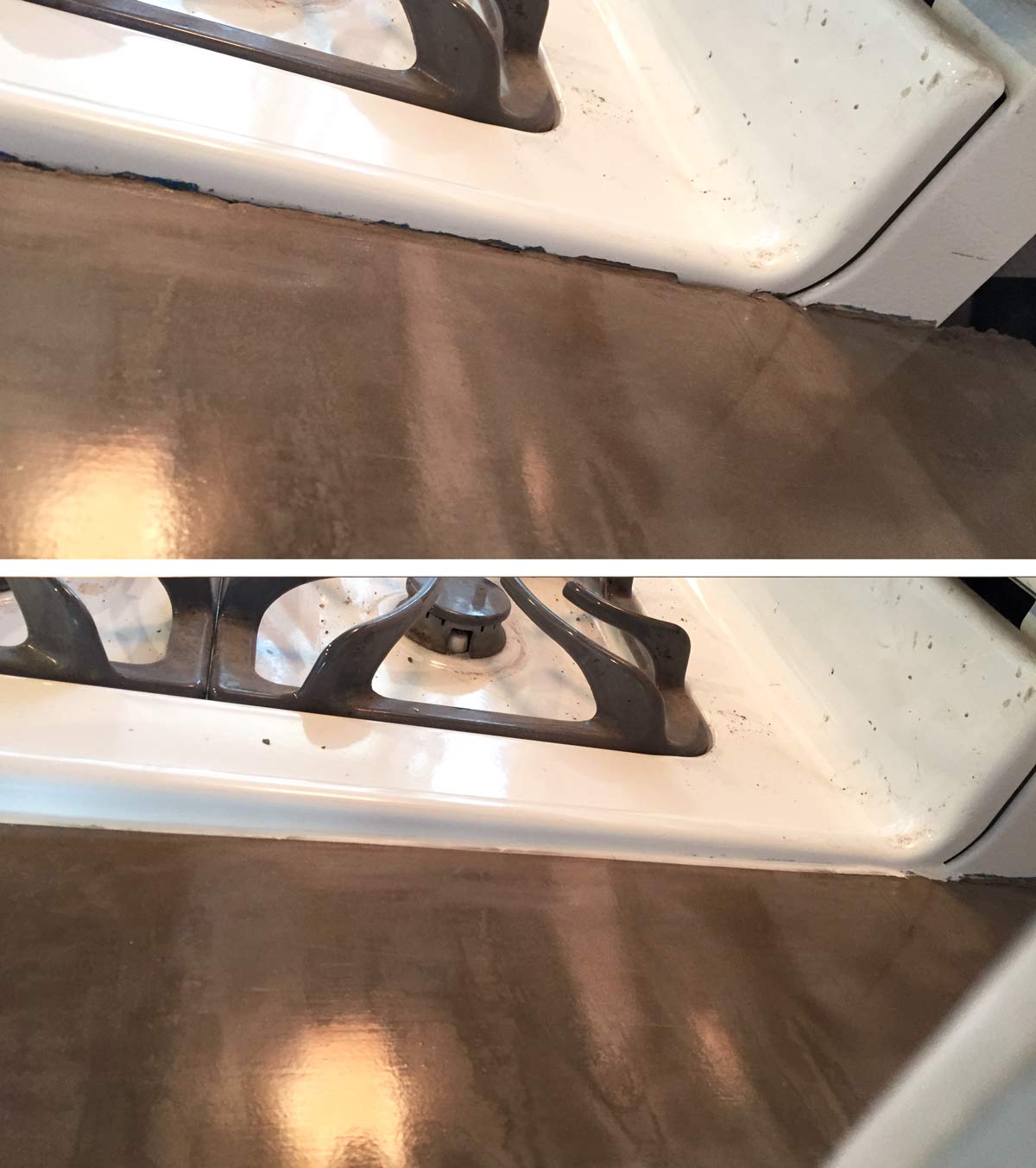 using caulk to seal a concrete countertop edge