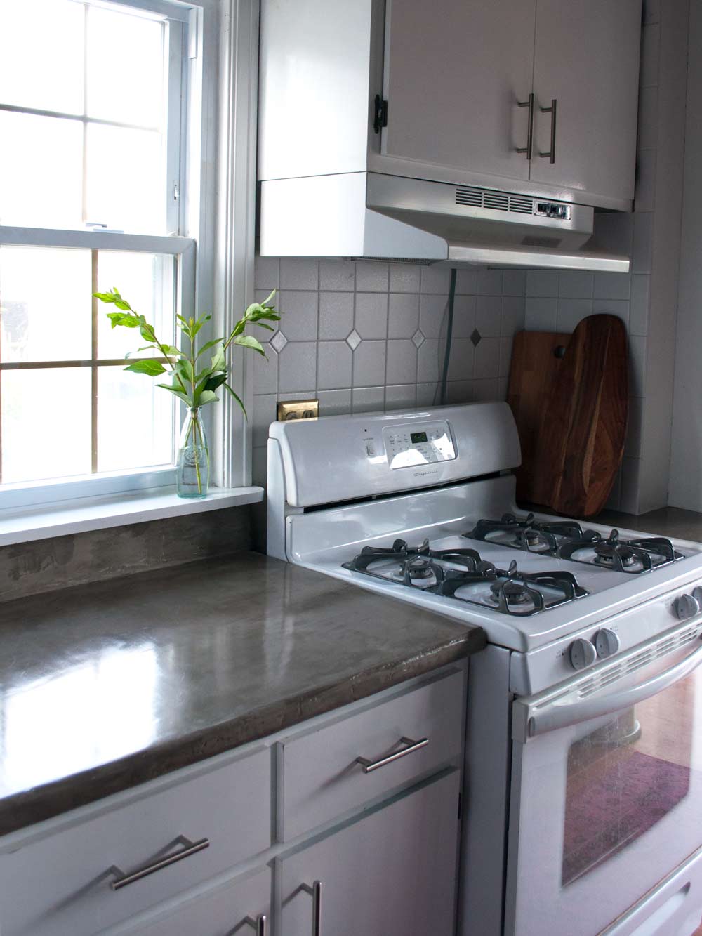 Feather Finish Concrete Over Tile Counters And Then We Tried Diy Feather Finish Concrete Over Tile Counters