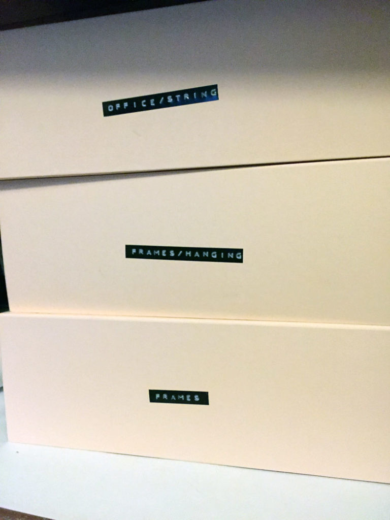 DIY linen closet organization boxes